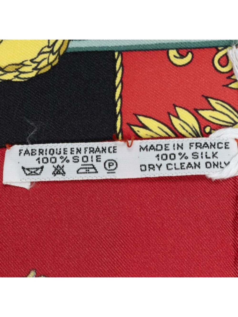 Hermes Scarf Red Black Gold Silk